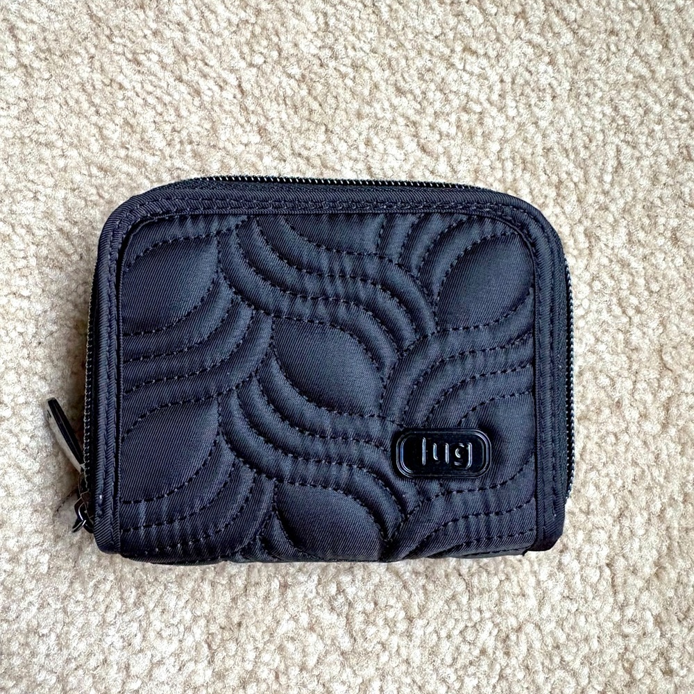Lug Splits Compact Wallet—Black